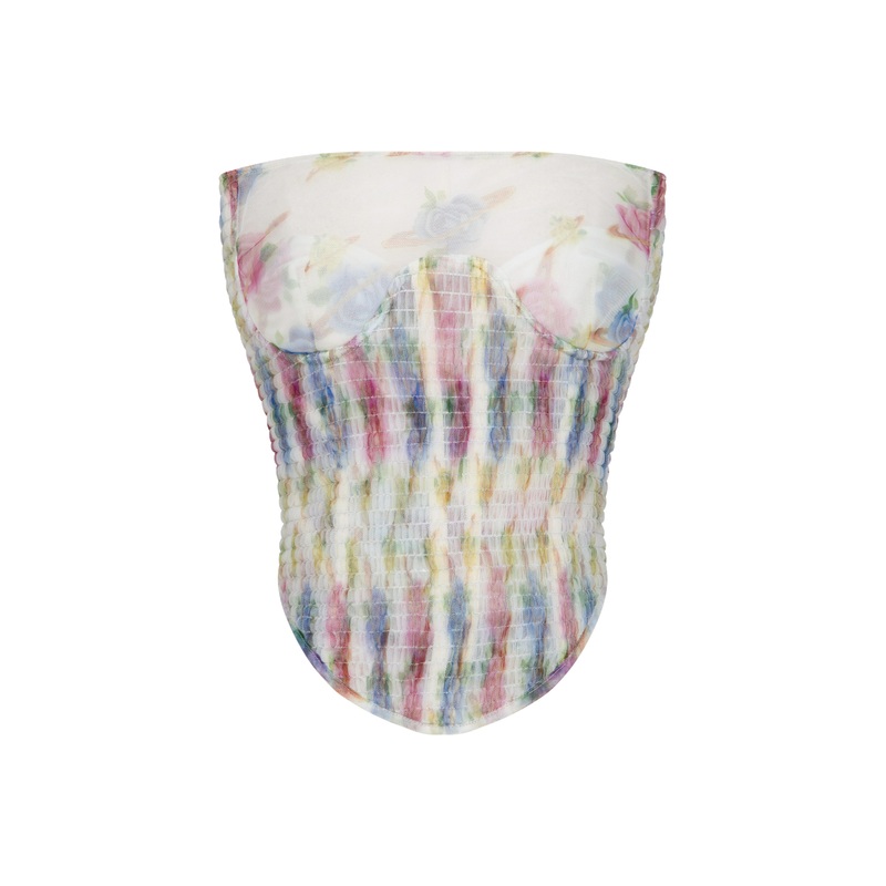 PRINTED FLOWER CORSET TOP