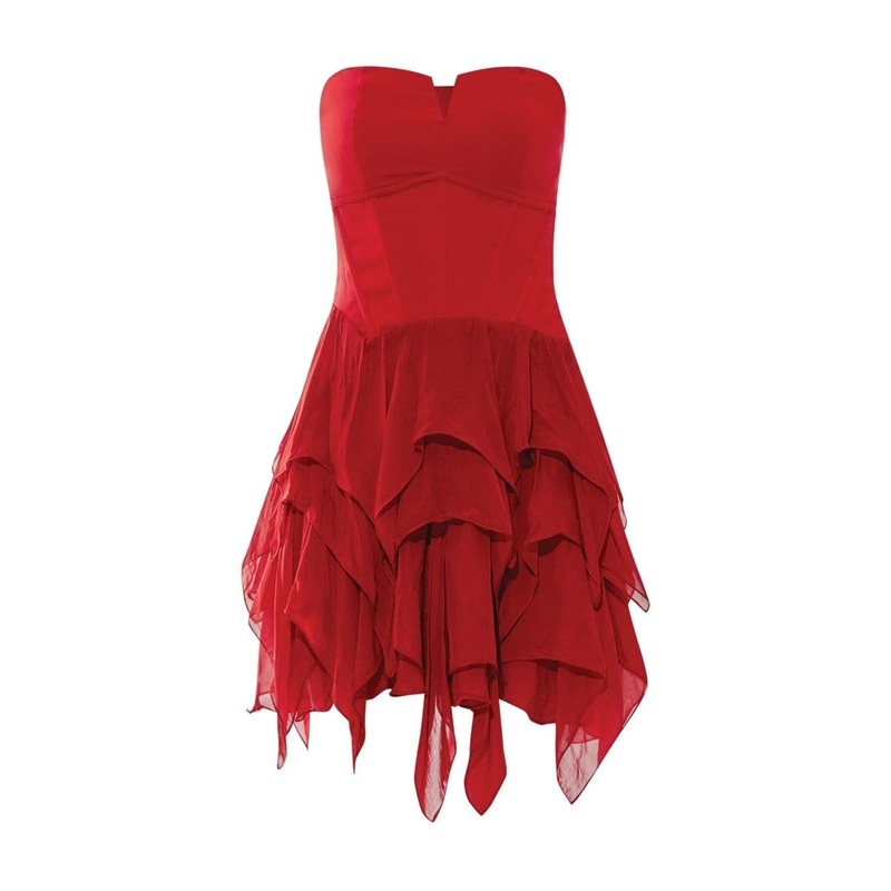 SHELLEY RED CORSET MINI DRESS
