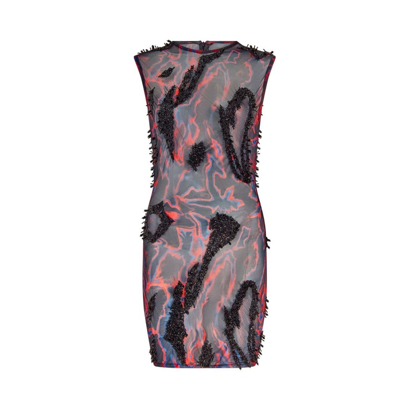 ZUSI MIDNIGHT EMBELLISHED MINI DRESS