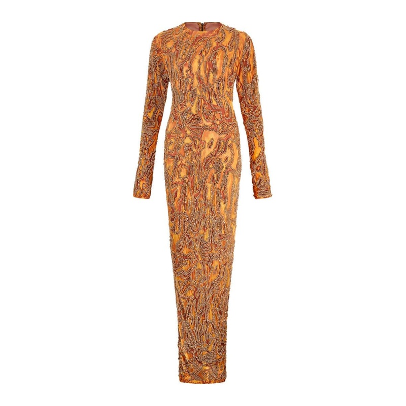 ZUWA GOLD EMBELLISHED MAXI DRESS