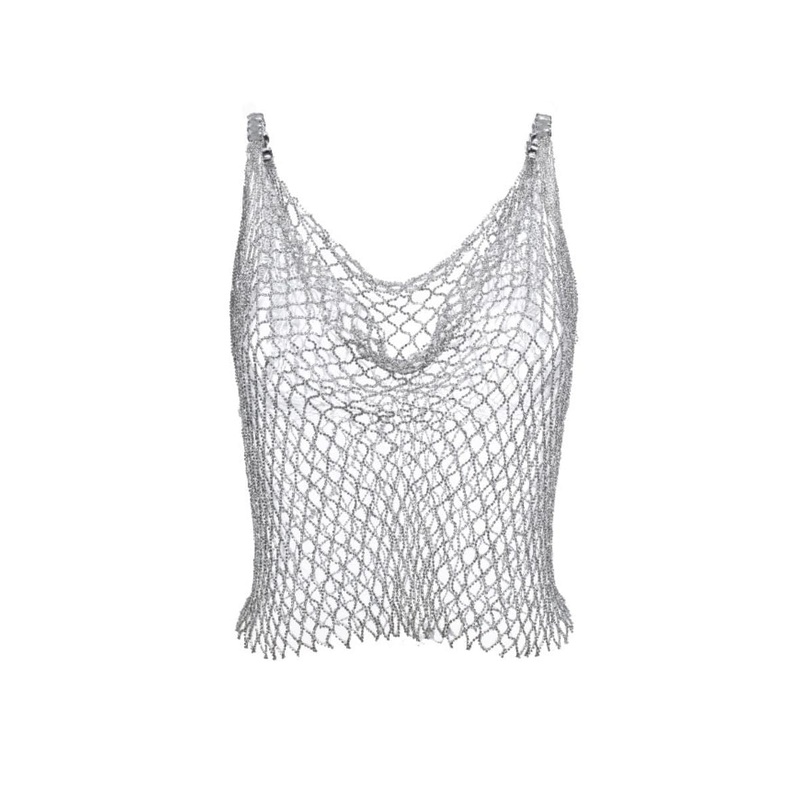 CASSANDRA CRYSTAL DRAPED TOP