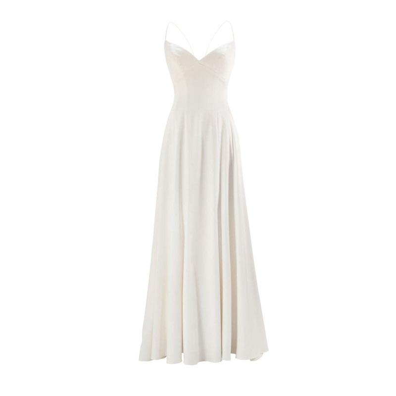 CREAMY WHITE MINIMALISTIC SIMPLE GOWN