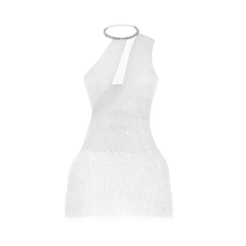 CRYSTAL SEQUIN MINI DRESS