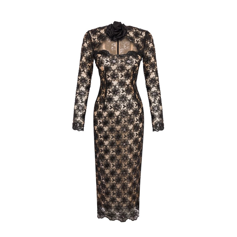 DINA CUT-OUT SEQUINED-TULLE MIDI DRESS