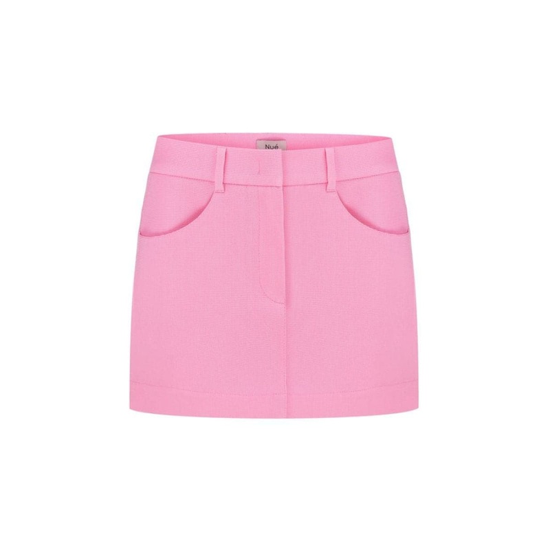 PINK WAFFLE LOW-RISE MINI SKIRT