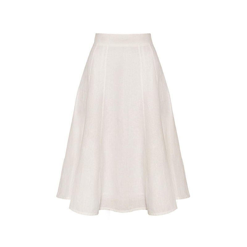 WHITE CLOUD MIDI SKIRT