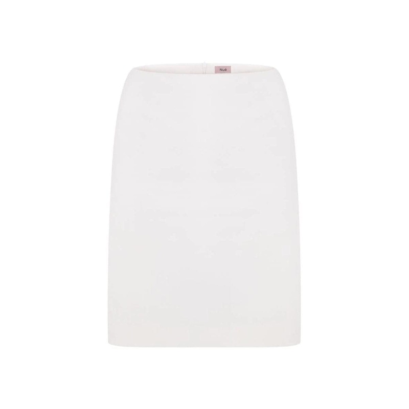WHITE LOW-RISE TUBE MINI SKIRT