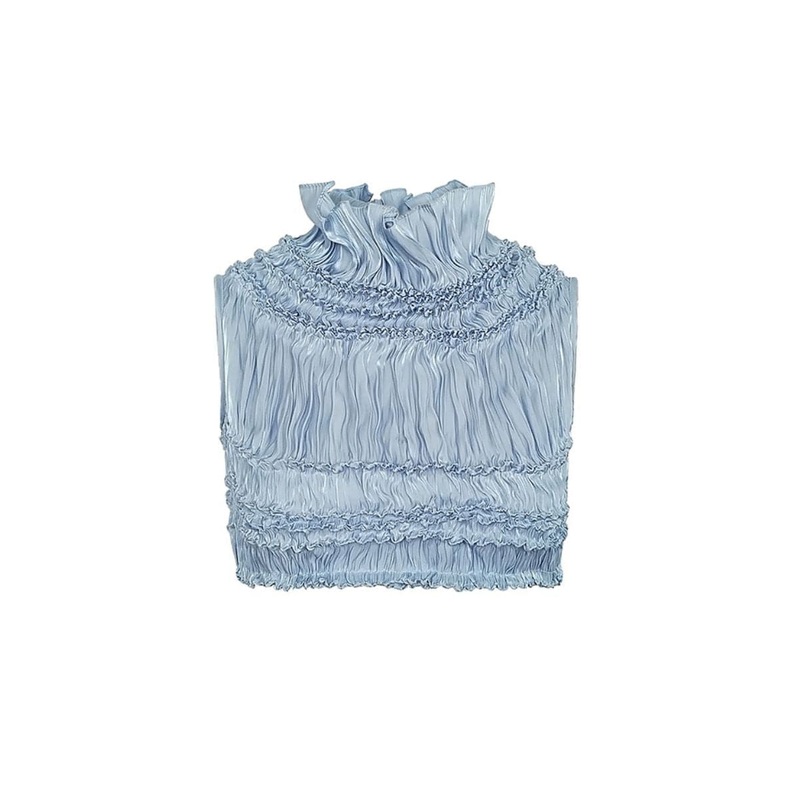 ADRIANA BLUE DRAPY SQUARE SHIBORI TOP