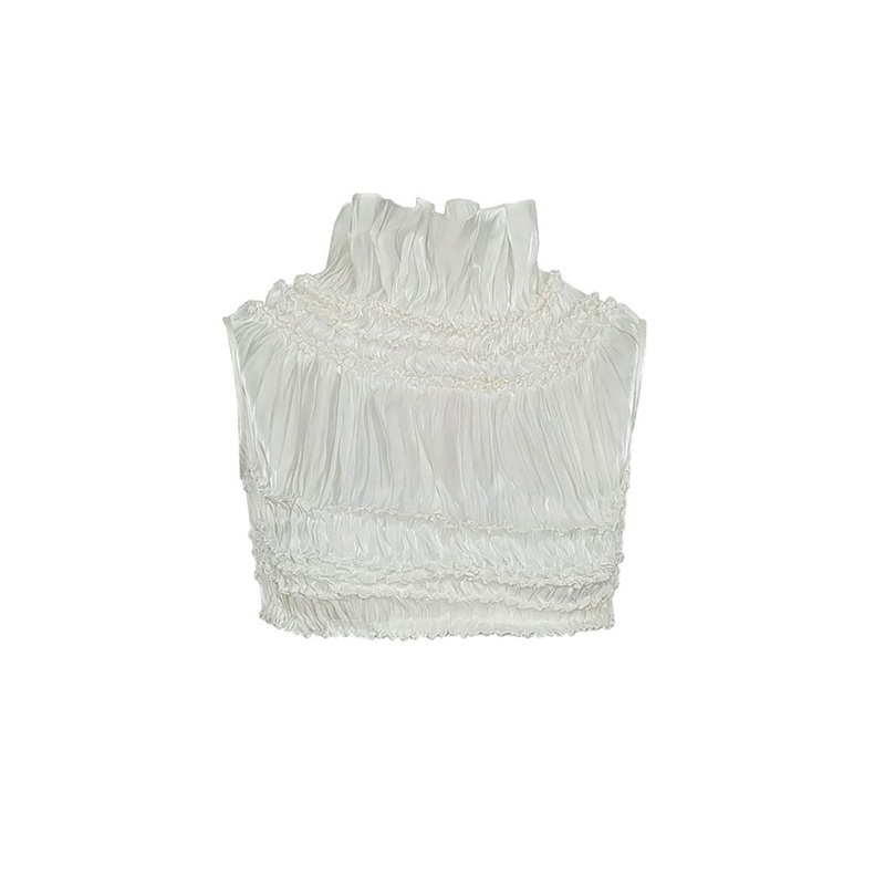 ADRIANA WHITE DRAPY SQUARE SHIBORI TOP