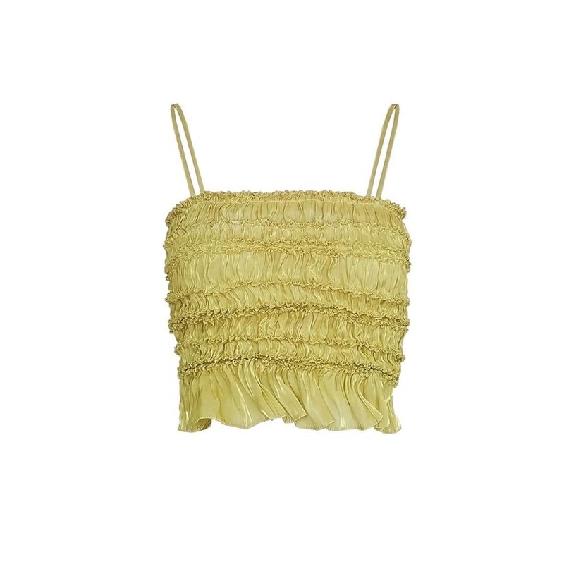 AMALIA YELLOW FITTED SHIBORI TOP