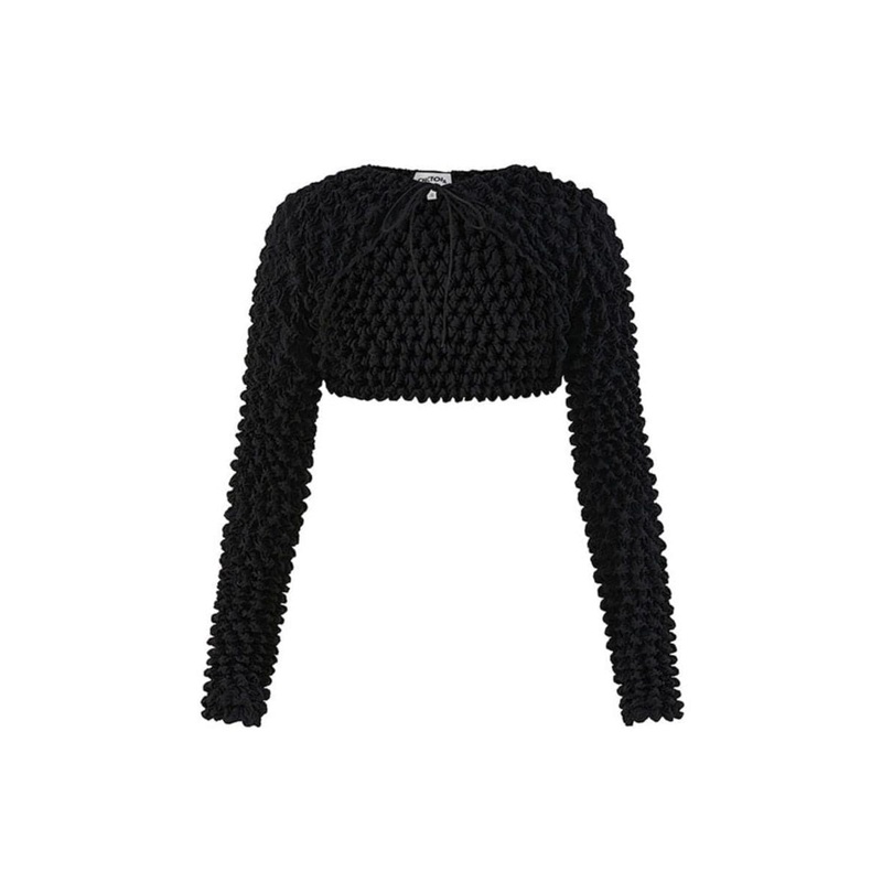 BLACK PIPER POPCORN PLEATS SLEEVES