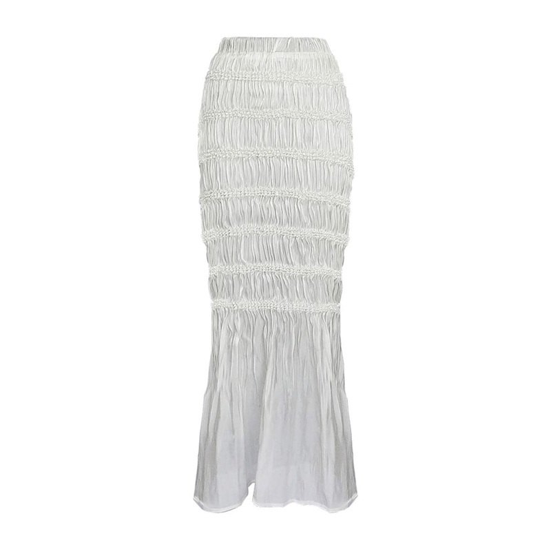 JULIA WHITE SHIBORI SLIT MIDI SKIRT
