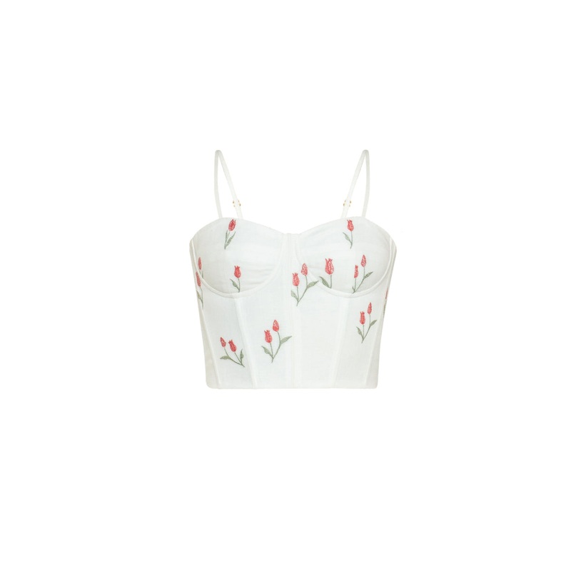 LOVELY TULIP CORSET TOP IN IVORY
