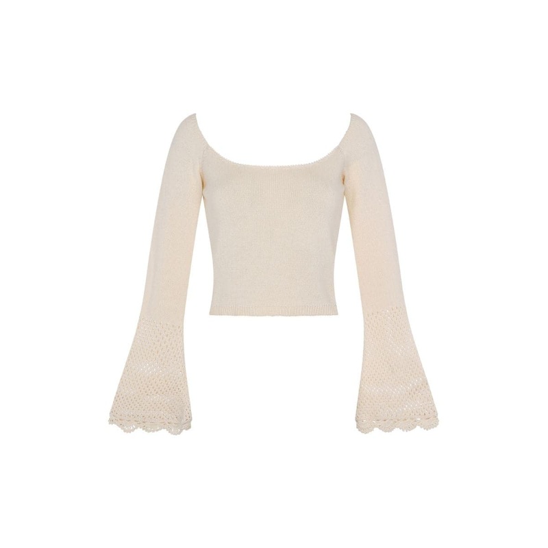 MARILU OFF WHITE BELL SLEEVE TOP