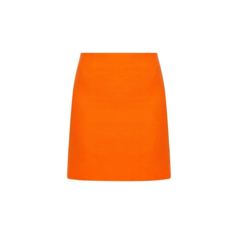 ORANGE STRAIGHT CUT MINI SKIRT