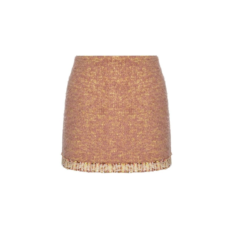 ROZANY BEIGE KNITTED MINI SKIRT