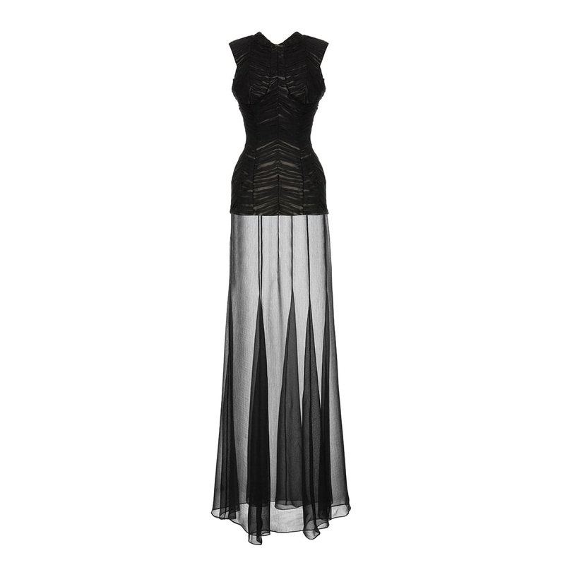 SHEER LAYERED MAXI DRESS