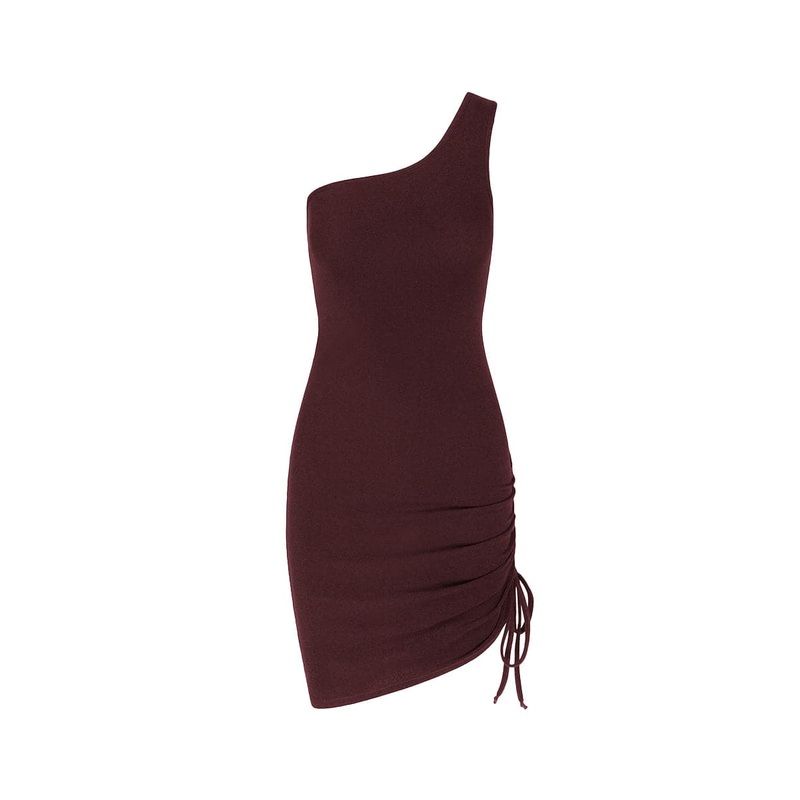 THE COCO TERRY ASYMMETRICAL MINI DRESS