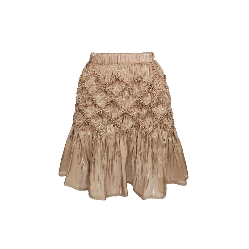 VICTORIA BEIGE SHIBORI MINI SKIRT