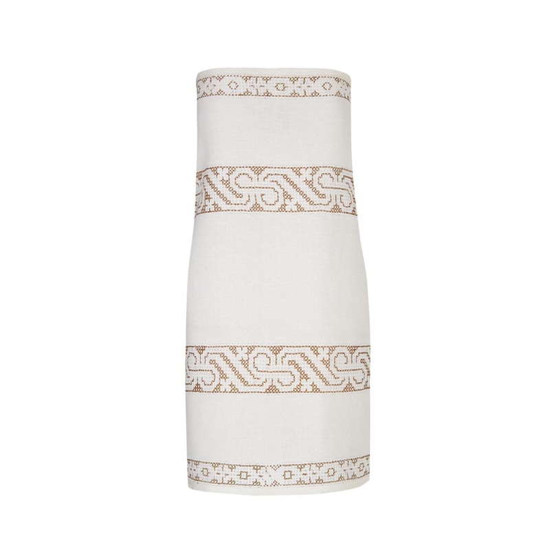 WHITE HANDMADE EMBROIDERD MINI DRESS