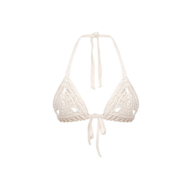 WHITE KNITTED BRA TOP