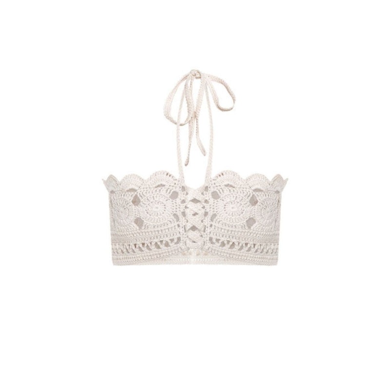 WHITE KNITTED CROP TOP