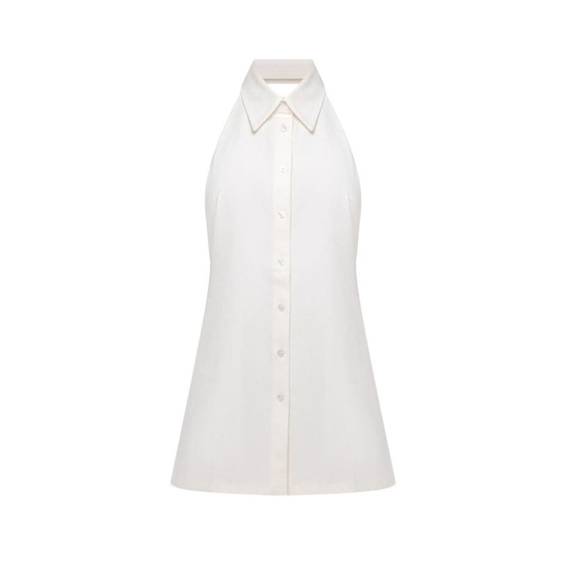 WHITE MINI SHIRT DRESS