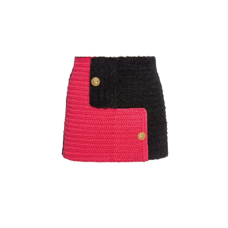 BRIJY PINK COLOR BLOCK SKIRT