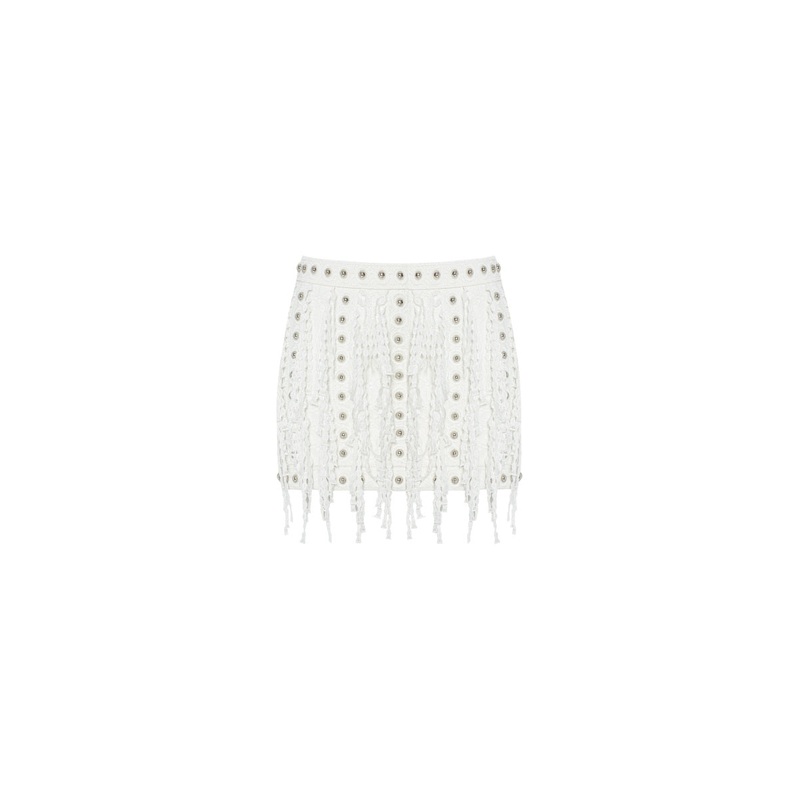 BRODERIE SKIRT IN OFF-WHITE