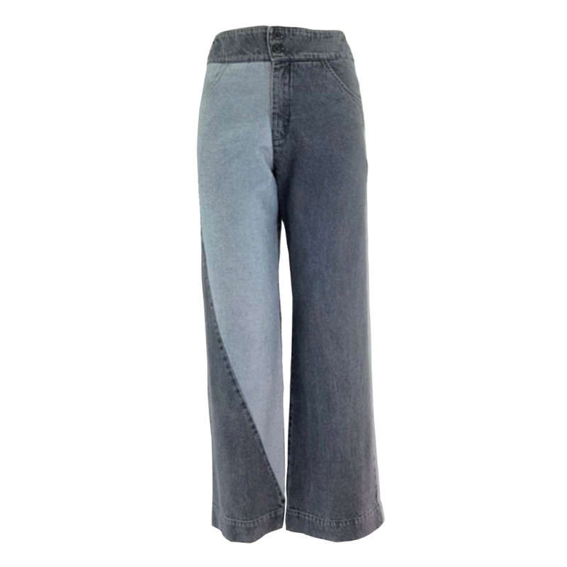 CONTRAST STRAIGHT LEG DENIM