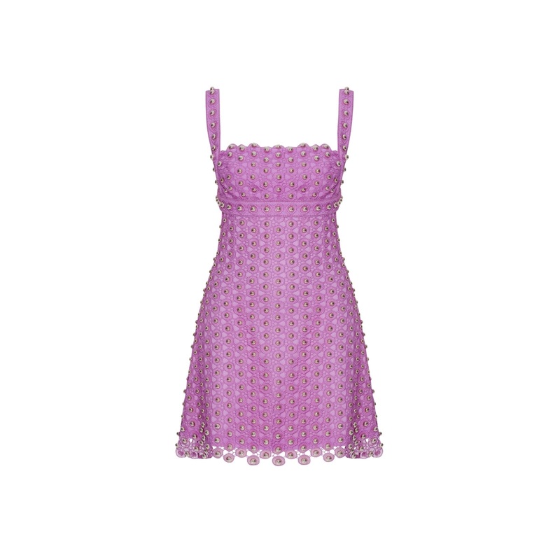 CORSET DETAILED STRAPLESS MINI DRESS IN PINK
