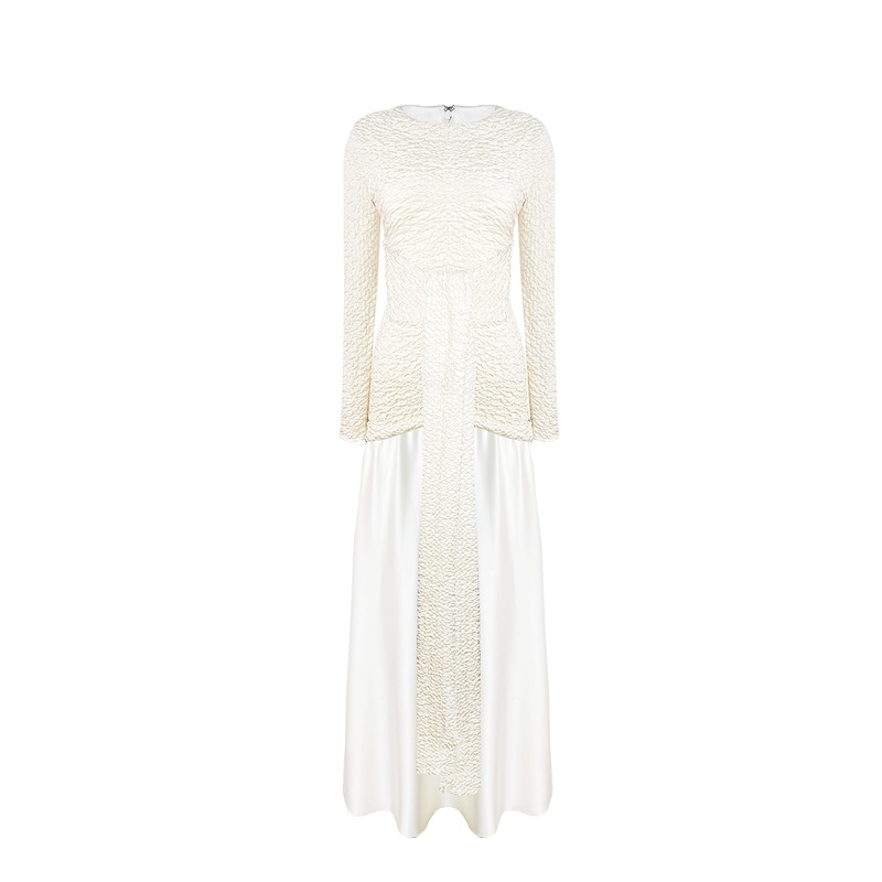 EL PEZ IVORY AND OFF WHITE LONG DRESS
