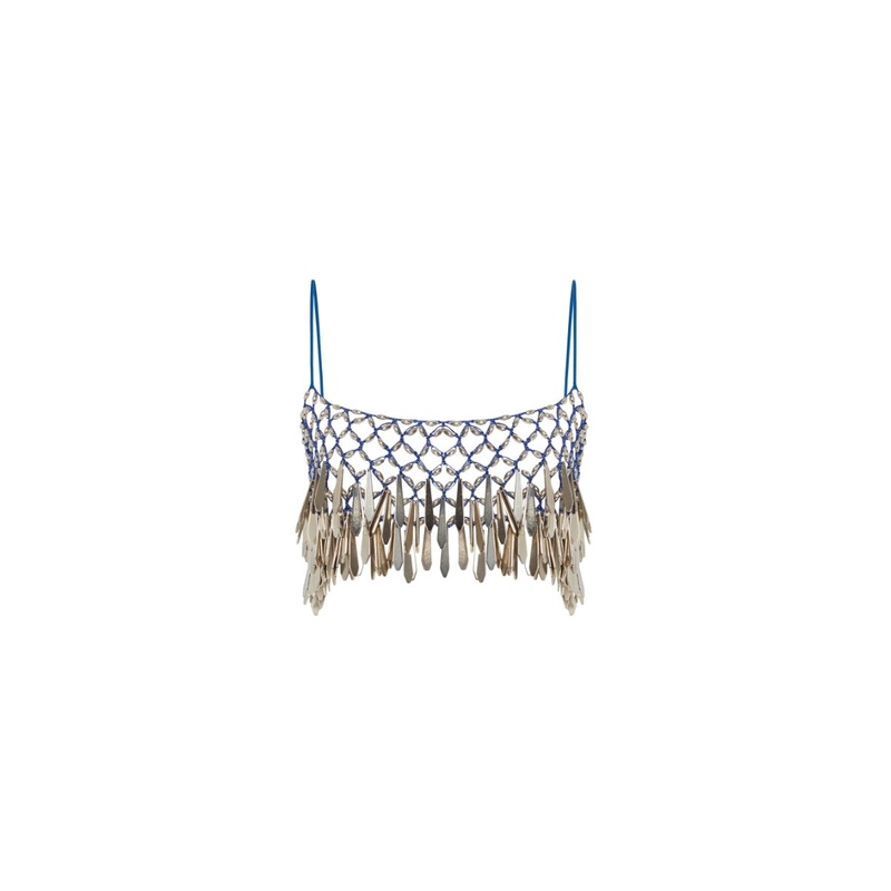 HAND KNITTED TOP IN BLUE