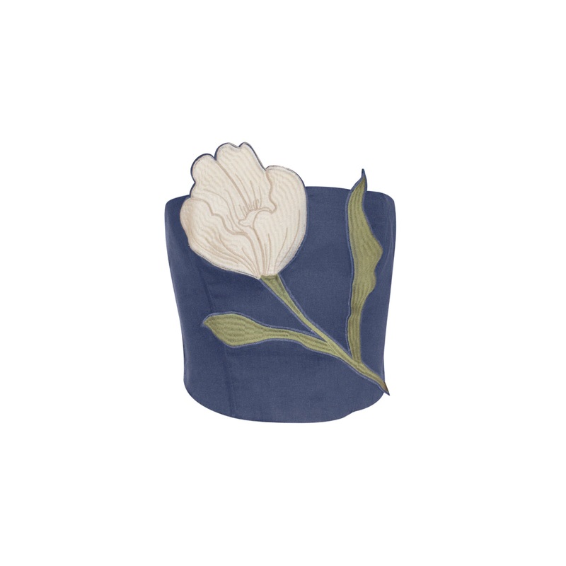 LOVELY TULIP TOP IN NAVY