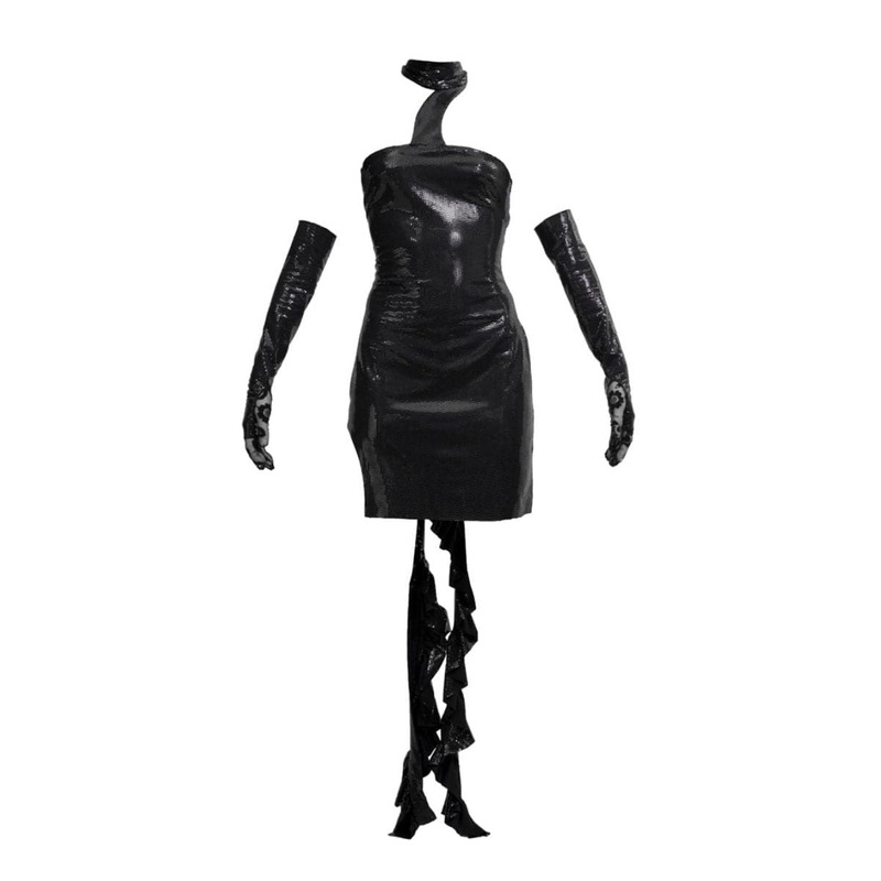BLACK SEQUIN MINI DRESS