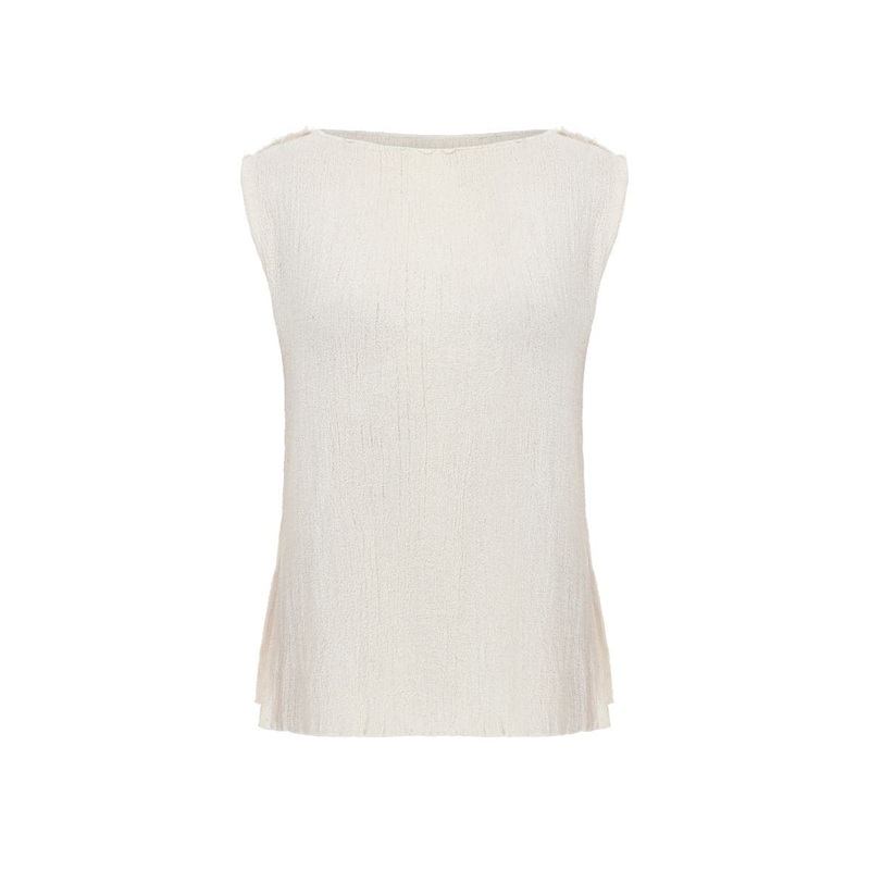 ECRU JULLIETTE BOAT NECK TOP