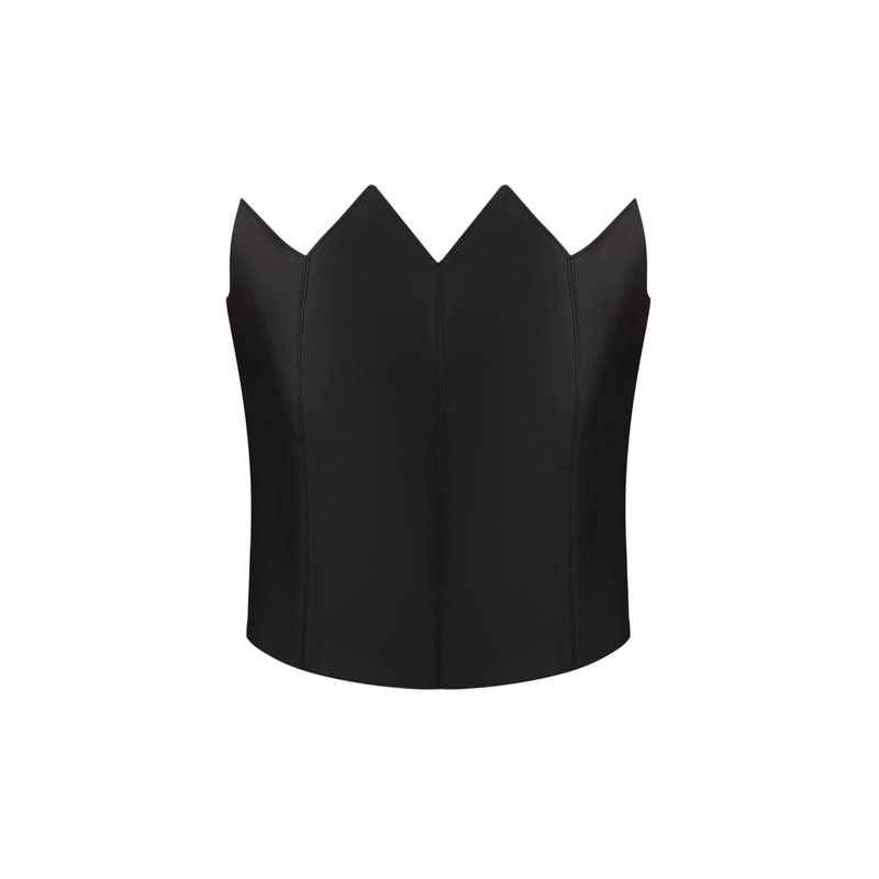 GONT BLACK SCALLOPED EDGE CORSET