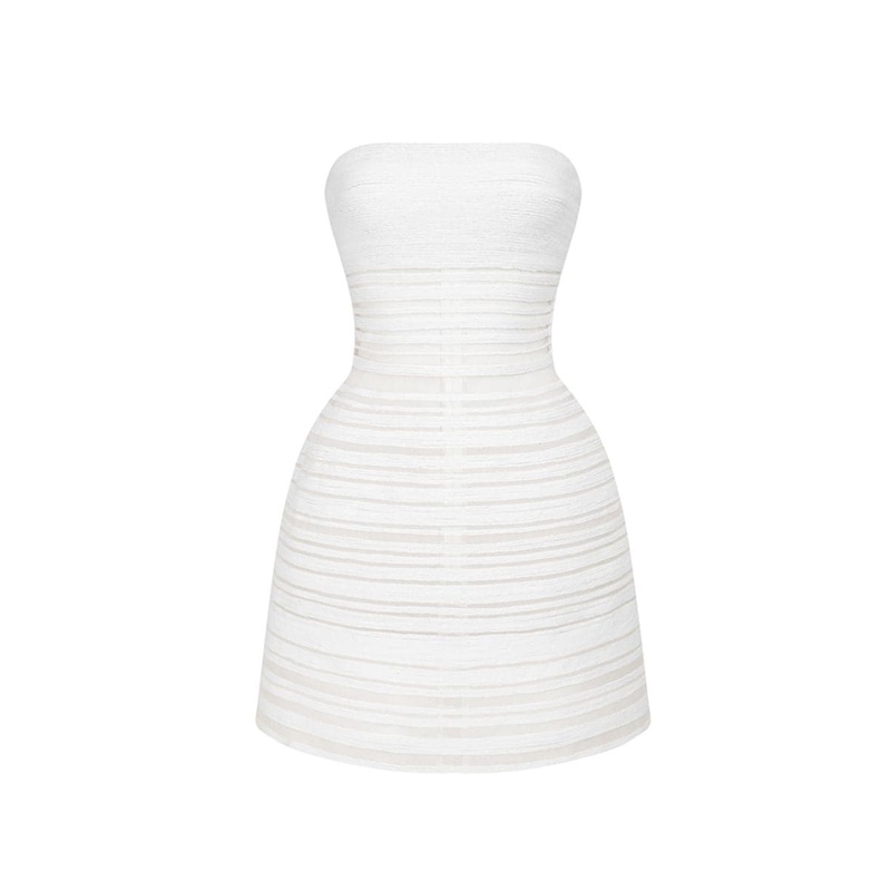 IRENE CHANTILLY LACE WHITE A-LINE MINI DRESS
