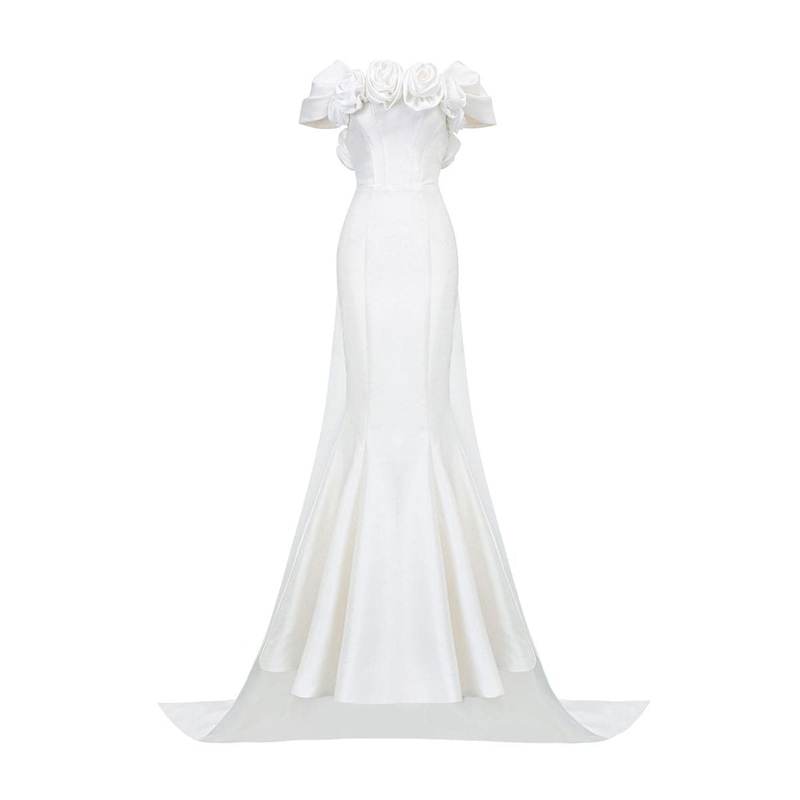 OFF-SHOULDER BUSTIER MERMAID GOWN