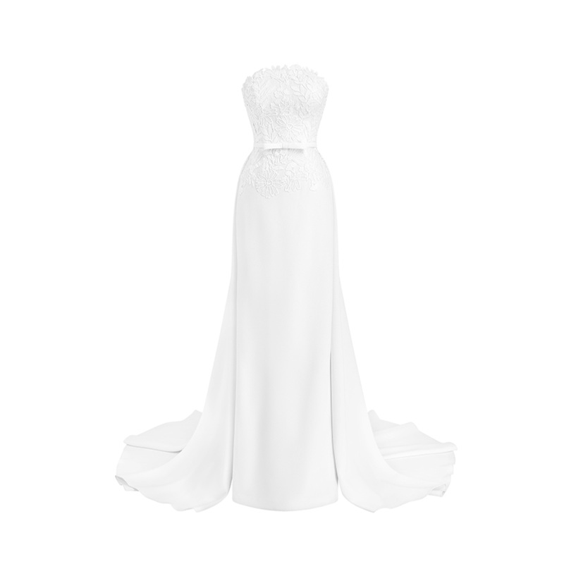 SERENA SIMPLY WHITE OVER SKIRT GOWN