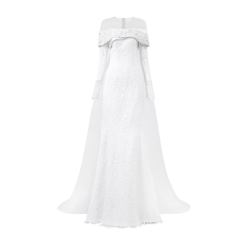 X 21SIX ANASTASIA FLORAL LACE CRYSTAL GOWN