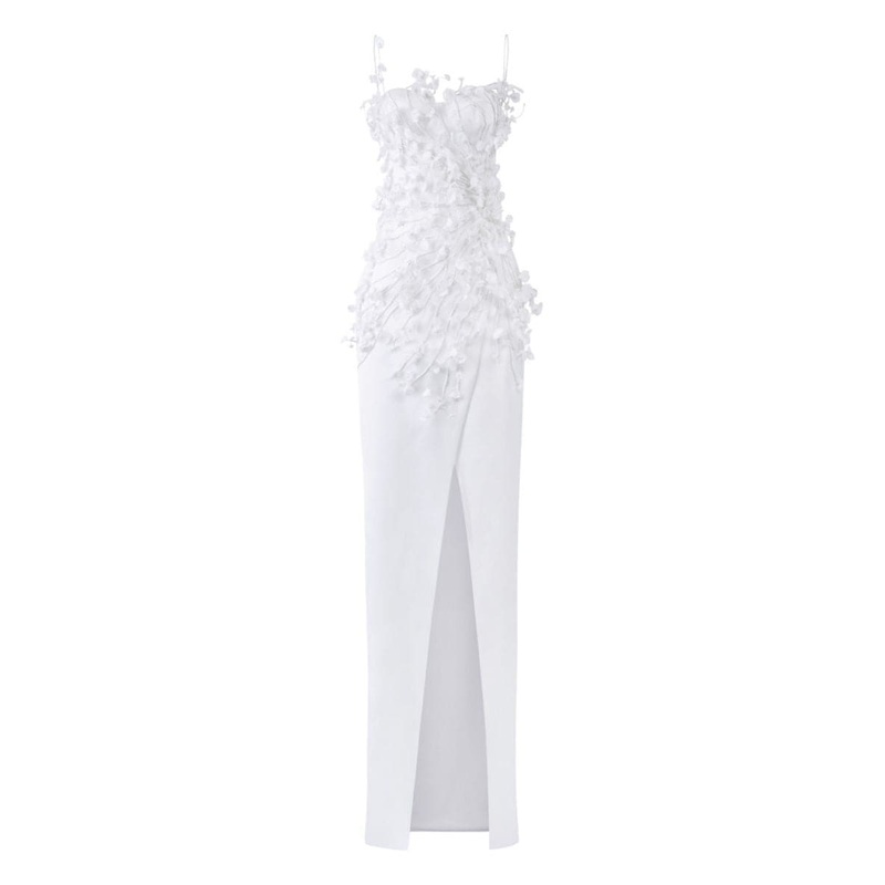 X 21SIX CONNIE SILK SATIN FLOWERS GOWN