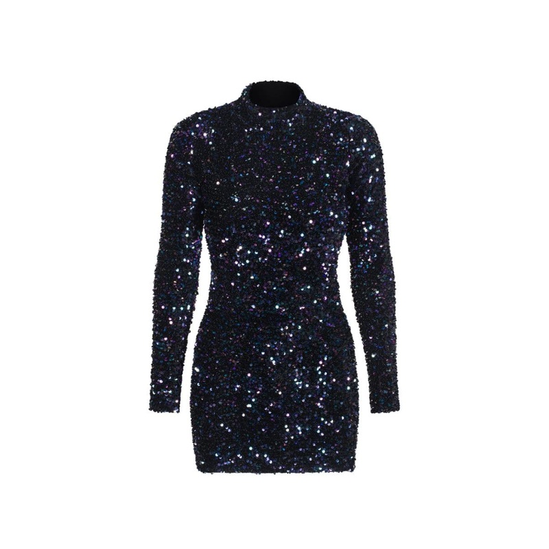 BRACCIANO BLUE SEQUIN MINI DRESS