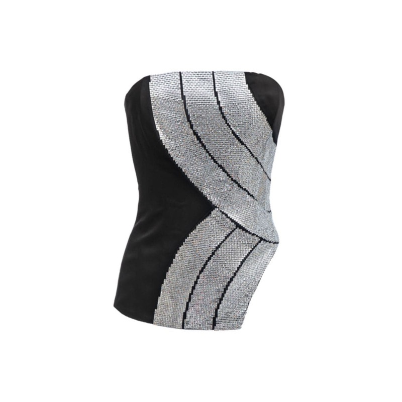 CRYSTAL EMBELLISHED FITTED CORSET
