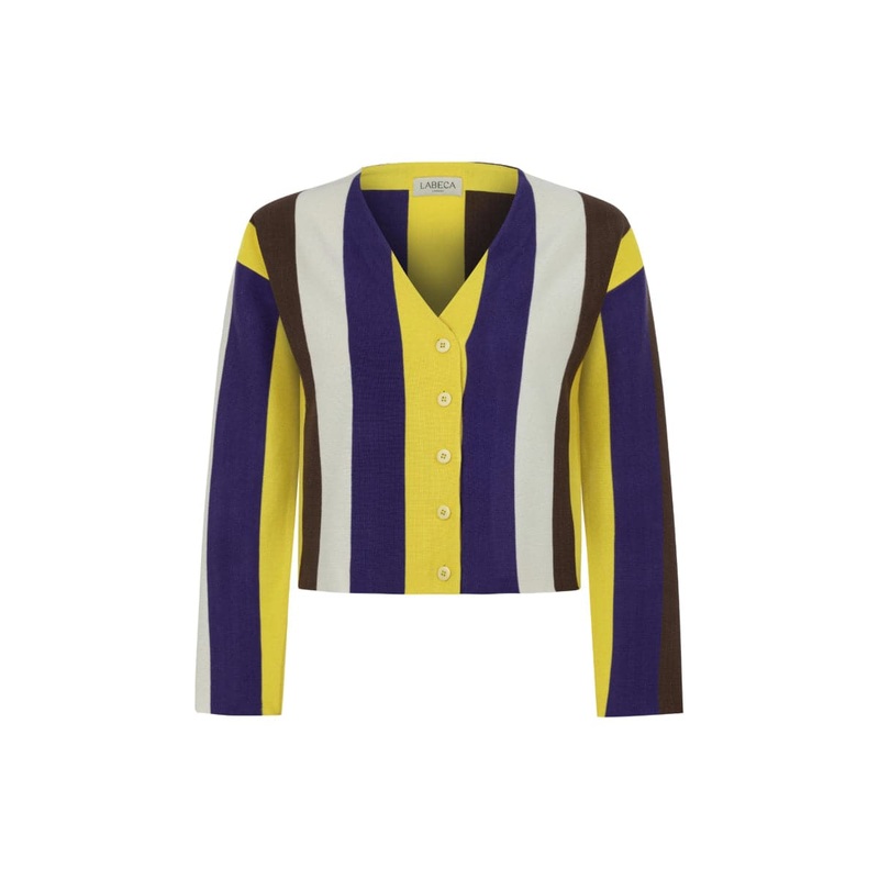 MONACO MULTI-COLOURED STRIPED CARDIGAN