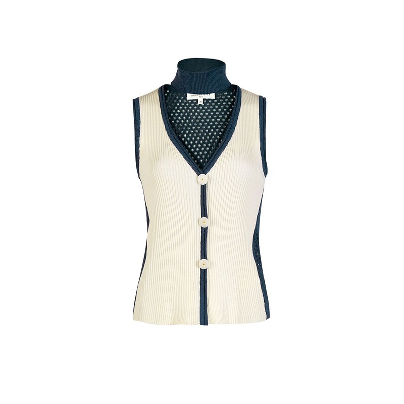 OLYMPE WHITE KNIT SCARF TOP