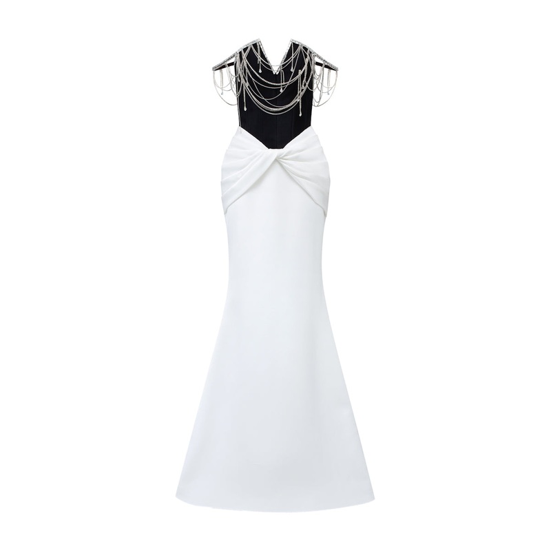 ORIANA ROYAL TAFFETA FISHTAIL GOWN