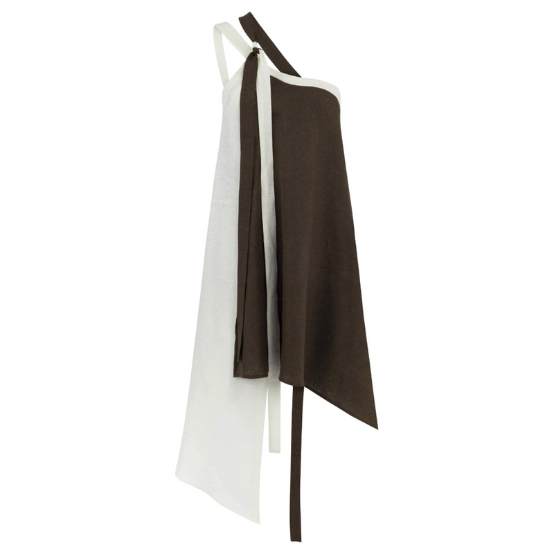 SOLEIL TWO-TONE LINEN BELT DRESS