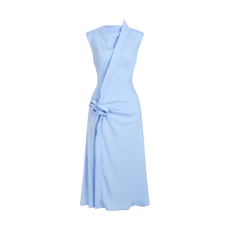 EL FARO LIGHT BLUE MIDI DRESS