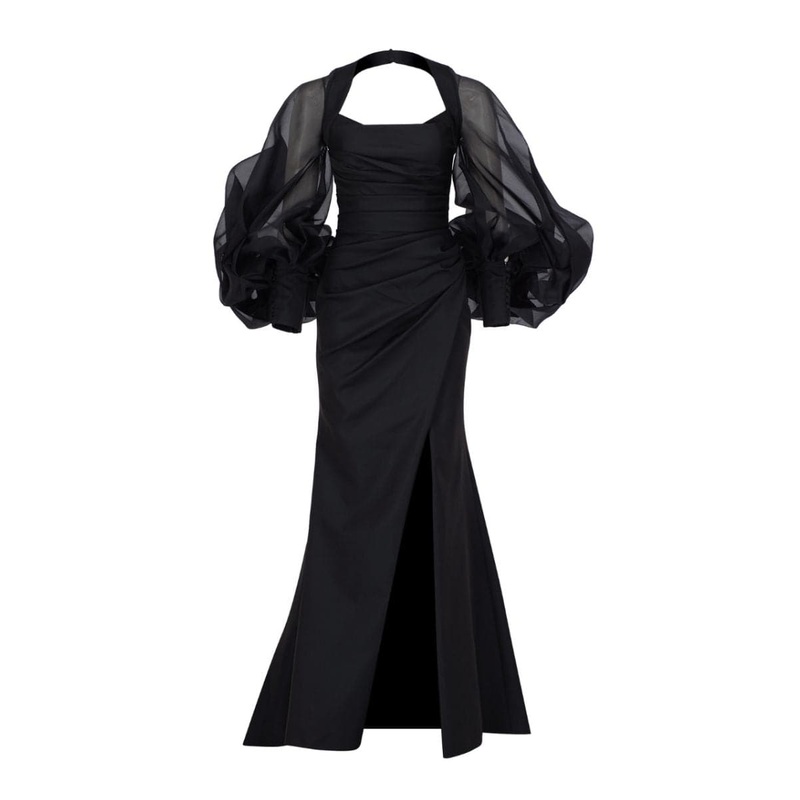 ELZARA BLACK LONG SLEEVED DRESS